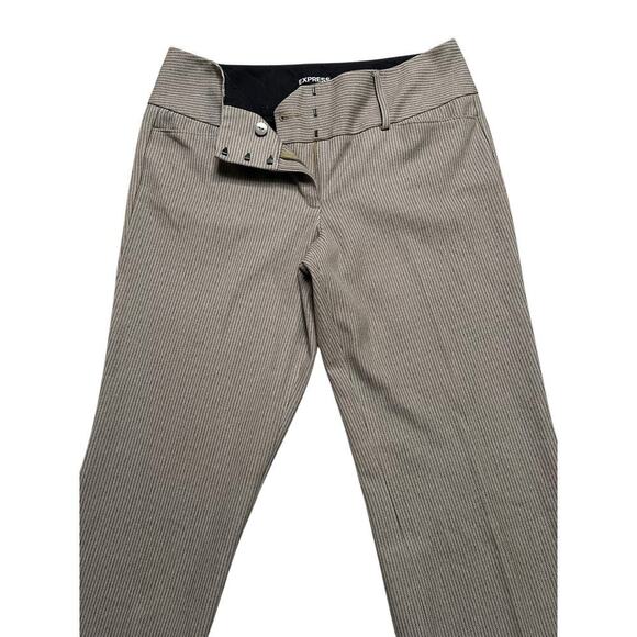 EXPRESS Women’s Editor Wide Leg / Flare Mid Rise Dress Pants - Striped - 4R - Picture 3 of 10